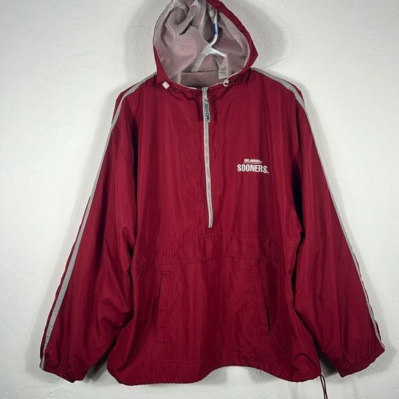 🔥🏈 Women’s OKLAHOMA SOONERS 1/2 Zip Mesh Lined Pullover Jacket - Sz L - GUC - Picture 1 of 13